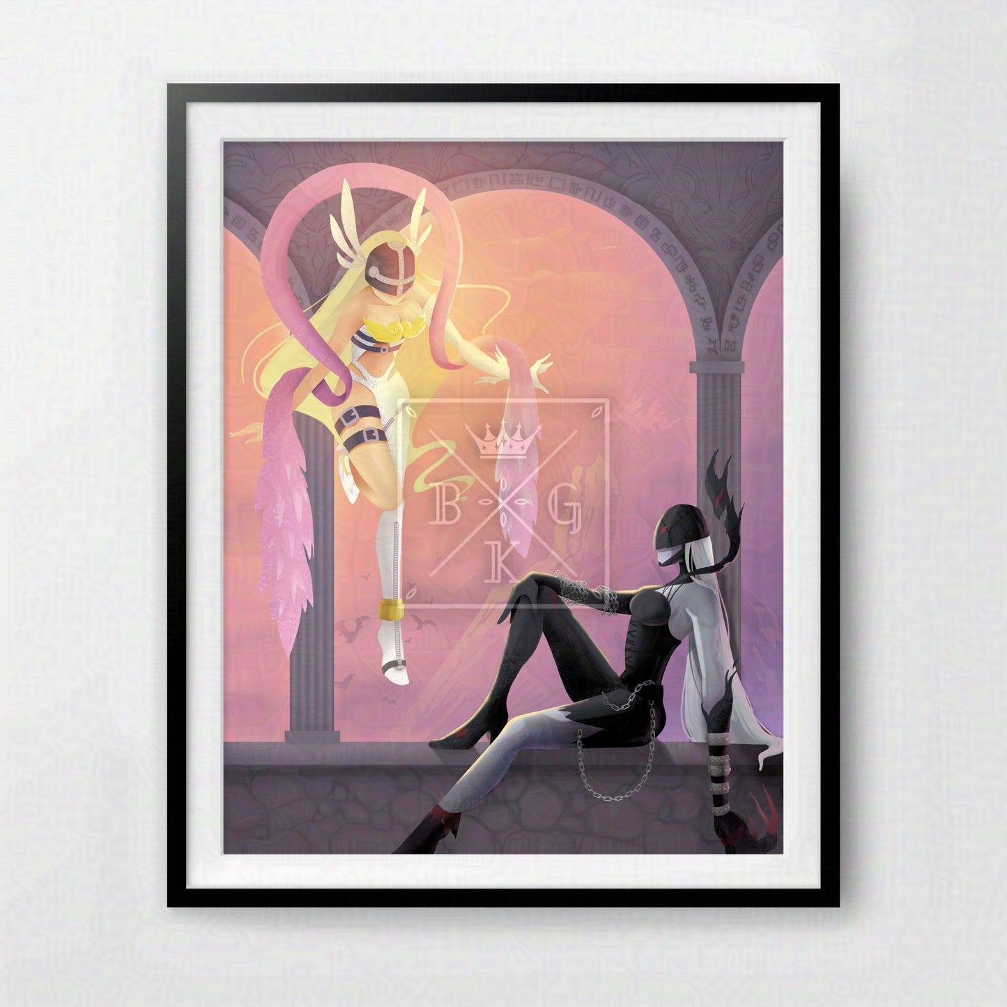 Angewoman & Lady Devimon Anime Art Print